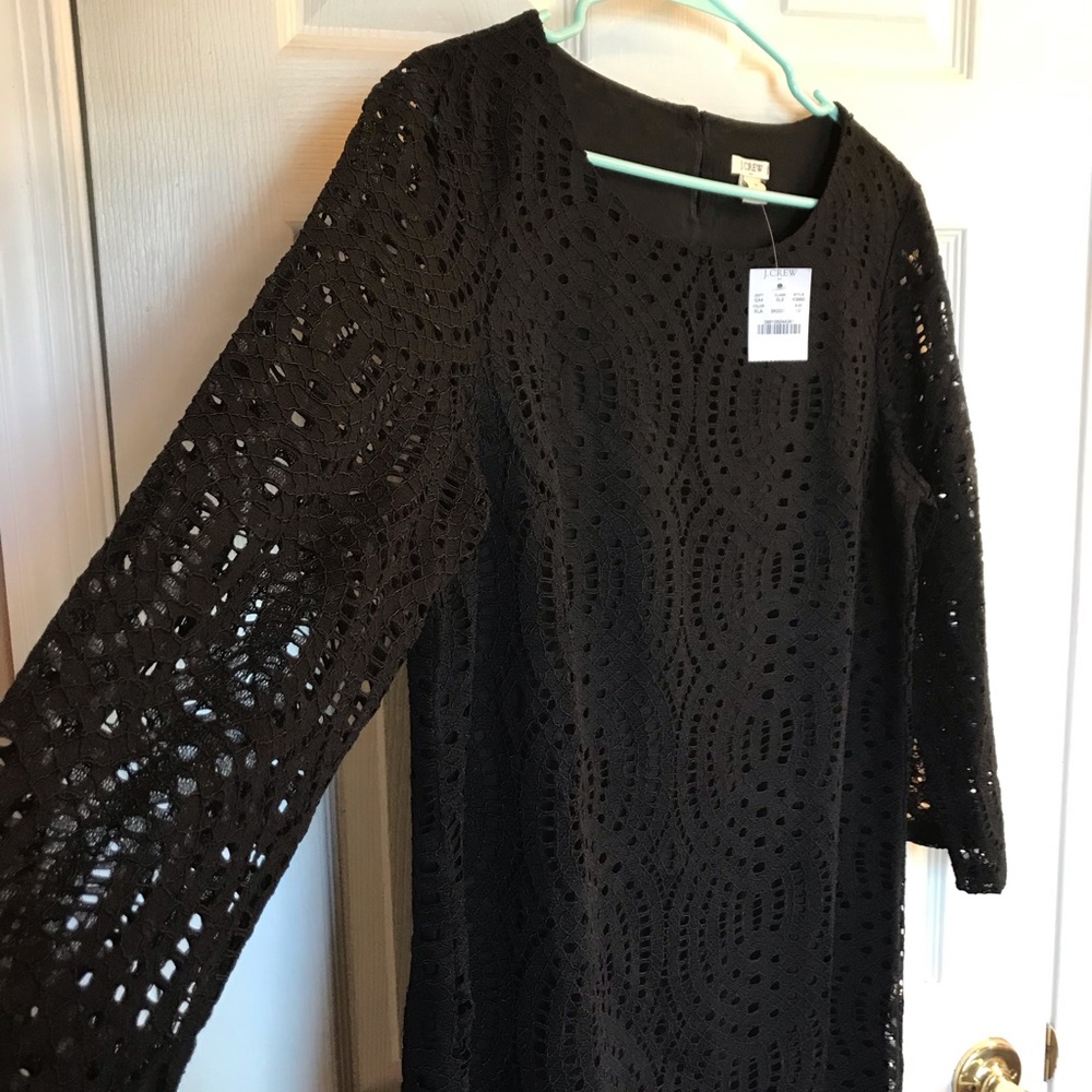 Brand new! J. Crew Black Crocheted Dress Sz 12